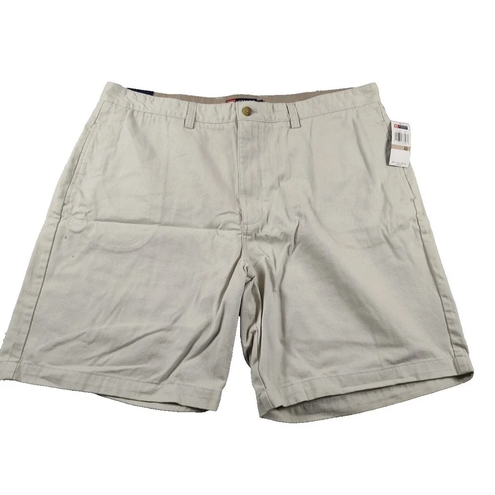 Chaps Ralph Lauren Mens 42 Chino Shorts Khaki Classic Fit‎ Flat Front Pockets